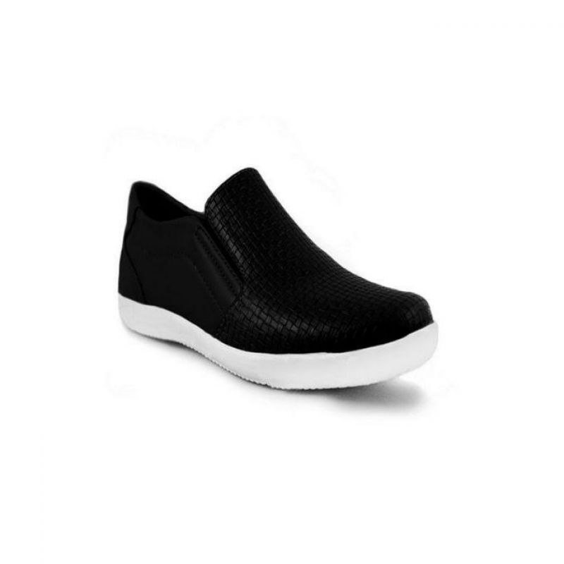 Black Synthetic Leather Sneaker Shoes For Men